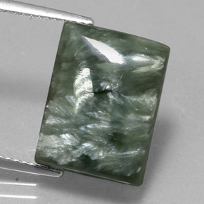 Séraphinite Vert naturelle Baquette, 10.46 ct, Opaque