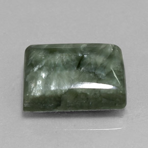 Séraphinite Vert naturelle Baquette, 10.46 ct, Opaque