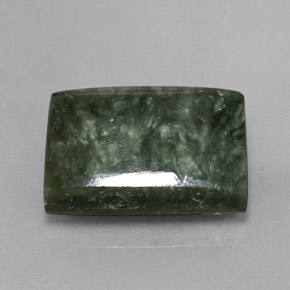 Séraphinite vert naturelle baguette, 9,39 ct, opaque