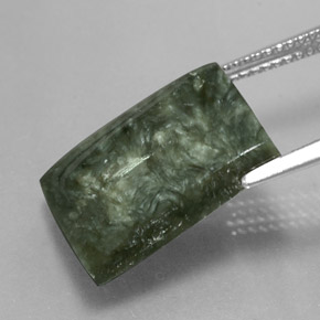 Séraphinite vert naturelle baguette, 9,39 ct, opaque