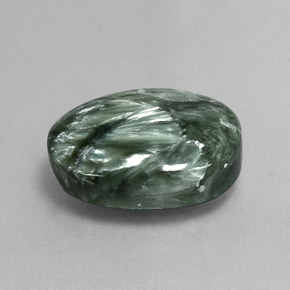 Séraphinite vert naturelle coupe ovale, 8,64 ct, opaque