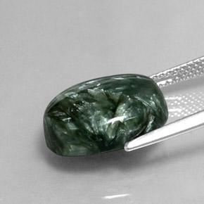Séraphinite vert naturelle coupe ovale, 7,60 ct, opaque