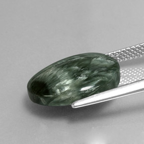 Séraphinite vert naturelle coupe ovale, 6,11 ct, opaque