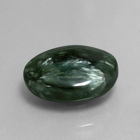 Séraphinite vert naturelle coupe ovale, 8,76 ct, opaque