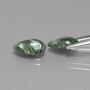 Achetez naturel ct vert séraphinite gems, en forme de poire, en provenance russie chez gemselect. en stock, livraison internationale!