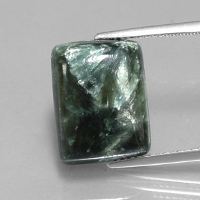 Séraphinite vert naturelle baguette, 9,56 ct, opaque