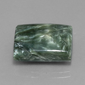Séraphinite vert naturelle baguette, 10,42 ct, opaque