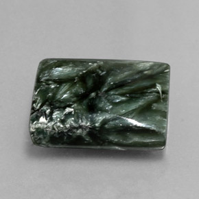 Séraphinite Vert naturelle Baquette, 12.12 ct, Opaque