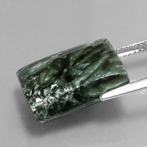 Séraphinite Vert naturelle Baquette, 12.12 ct, Opaque