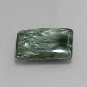 Séraphinite vert naturelle baguette, 6,56 ct, opaque