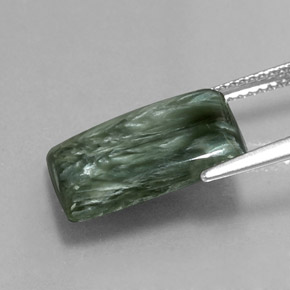 Séraphinite vert naturelle baguette, 6,56 ct, opaque