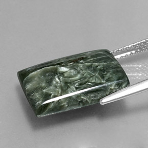 Séraphinite Vert naturelle Baquette, 8.50 ct, Opaque