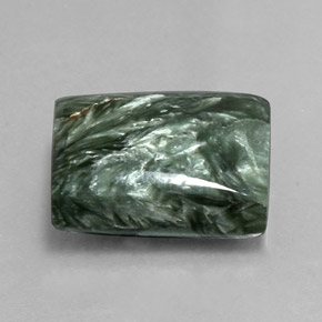 Séraphinite Vert naturelle Baquette, 11.92 ct, Opaque
