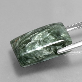 Séraphinite Vert naturelle Baquette, 11.92 ct, Opaque