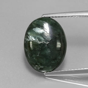 Séraphinite Vert naturelle Coupe ovale, 6.46 ct, Opaque