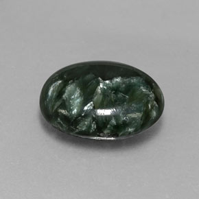 Séraphinite Vert naturelle Coupe ovale, 6.46 ct, Opaque