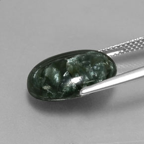 Séraphinite Vert naturelle Coupe ovale, 6.46 ct, Opaque