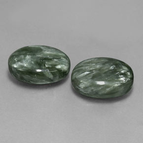 Achetez naturel 12,01ct vert séraphinite gems, coupe ovale, en provenance russie chez gemselect. en stock, livraison internationale!