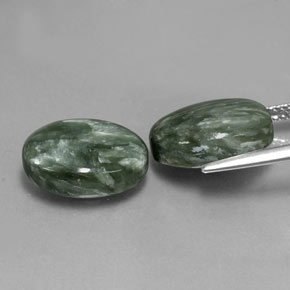 Achetez naturel 12,01ct vert séraphinite gems, coupe ovale, en provenance russie chez gemselect. en stock, livraison internationale!