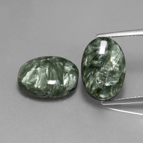 Achetez naturel ct vert séraphinite gems, coupe ovale, en provenance russie chez gemselect. en stock, livraison internationale!