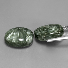 Achetez naturel ct vert séraphinite gems, coupe ovale, en provenance russie chez gemselect. en stock, livraison internationale!