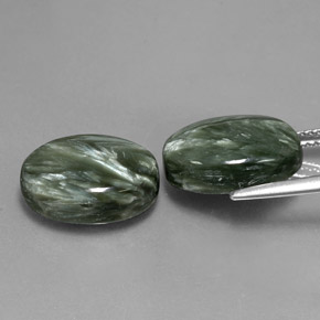 Achetez naturel 13,00ct vert séraphinite gems, coupe ovale, en provenance russie chez gemselect. en stock, livraison internationale!