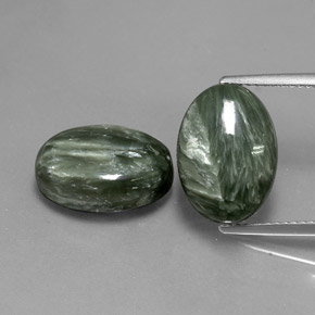 Achetez naturel 12,72ct vert séraphinite gems, coupe ovale, en provenance russie chez gemselect. en stock, livraison internationale!