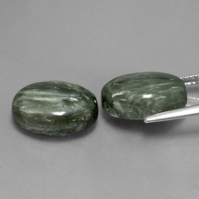 Achetez naturel 12,72ct vert séraphinite gems, coupe ovale, en provenance russie chez gemselect. en stock, livraison internationale!