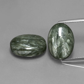 Achetez naturel 11,70ct vert séraphinite gems, coupe ovale, en provenance russie chez gemselect. en stock, livraison internationale!