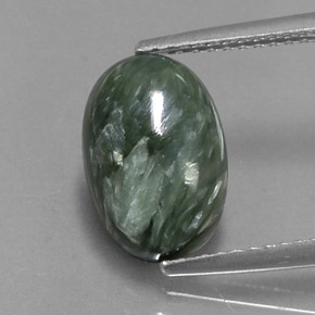 Séraphinite vert naturelle coupe ovale, 3,12 ct, opaque
