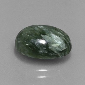 Séraphinite vert naturelle coupe ovale, 3,12 ct, opaque