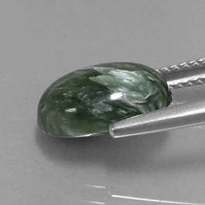 Séraphinite vert naturelle coupe ovale, 3,12 ct, opaque