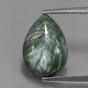 Séraphinite Vert naturelle En forme de poire, 3.93 ct, Opaque