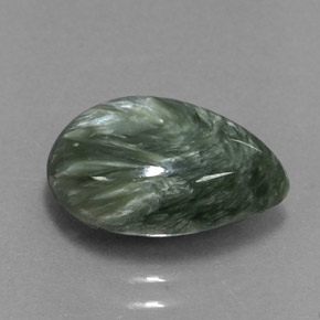 Séraphinite Vert naturelle En forme de poire, 3.93 ct, Opaque