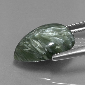 Séraphinite Vert naturelle En forme de poire, 3.93 ct, Opaque