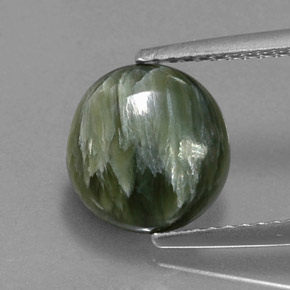 Séraphinite vert naturelle coupe roude, 2,00 ct, opaque