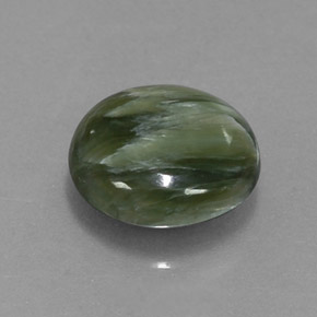 Séraphinite vert naturelle coupe roude, 2,00 ct, opaque