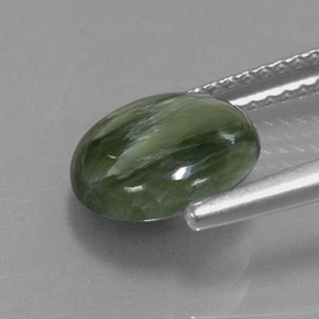 Séraphinite vert naturelle coupe roude, 2,00 ct, opaque