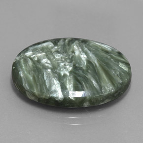 Séraphinite Vert naturelle Coupe ovale, 17.29 ct, Opaque