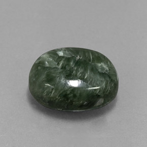 Séraphinite Vert naturelle Coupe ovale, 6.14 ct, Opaque