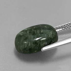 Séraphinite Vert naturelle Coupe ovale, 6.14 ct, Opaque
