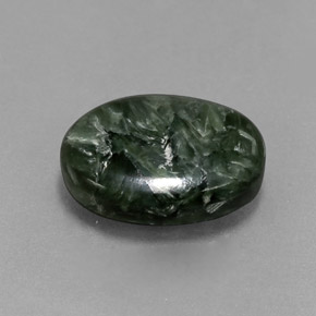 Séraphinite vert naturelle coupe ovale, 5,06 ct, opaque