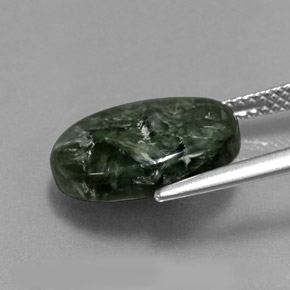 Séraphinite vert naturelle coupe ovale, 5,06 ct, opaque