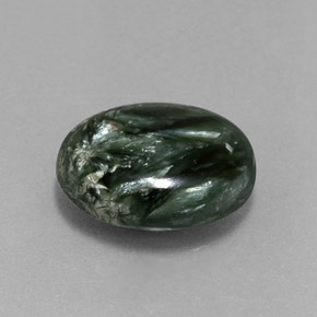 Séraphinite vert naturelle coupe ovale, 5,08 ct, opaque