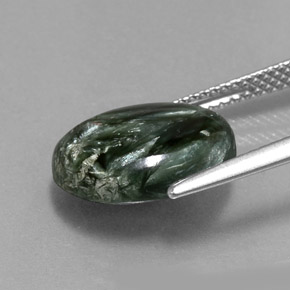 Séraphinite vert naturelle coupe ovale, 5,08 ct, opaque