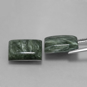 Achetez naturel ct Vert Séraphinite gems, Baquette, En provenance Russie chez GemSelect. En stock, livraison internationale!