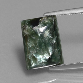 Séraphinite vert naturelle baguette, 3,31 ct, opaque