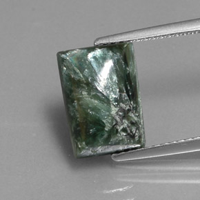 Séraphinite vert naturelle baguette, 3,68 ct, opaque