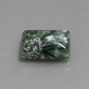 Séraphinite vert naturelle baguette, 3,68 ct, opaque