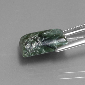 Séraphinite vert naturelle baguette, 3,68 ct, opaque